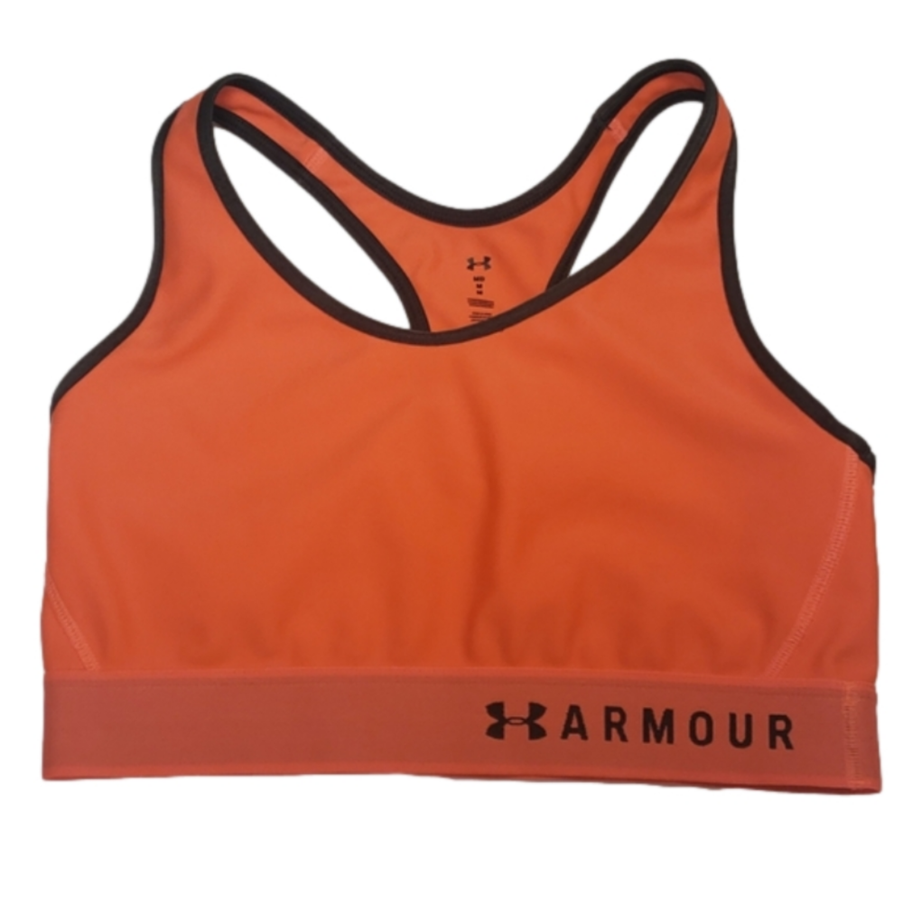 Under Armour Orange & Blk Sports Bra Sz M